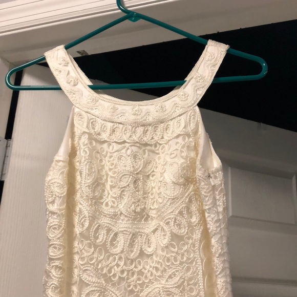 Sue Wong Ribbon Dress White Embroidered Sheath - Picture 5 of 9